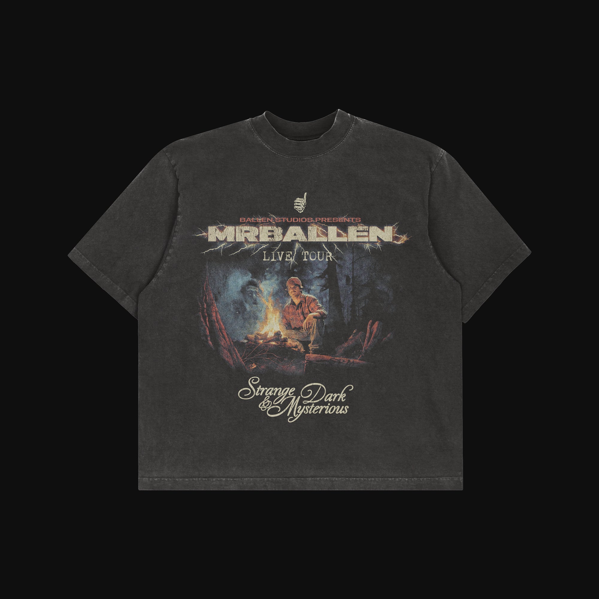 Live Tour Distressed Black Tee