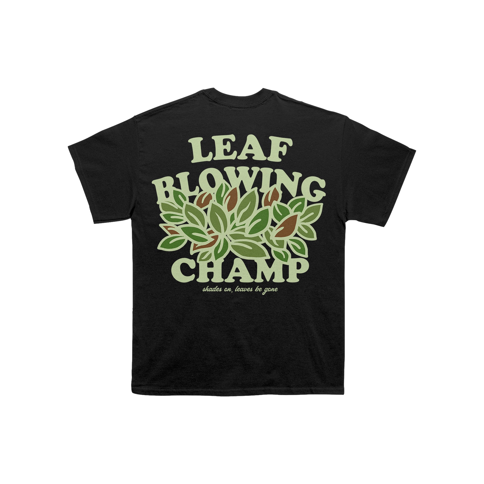 Leaf Blowing Black Pocket Tee