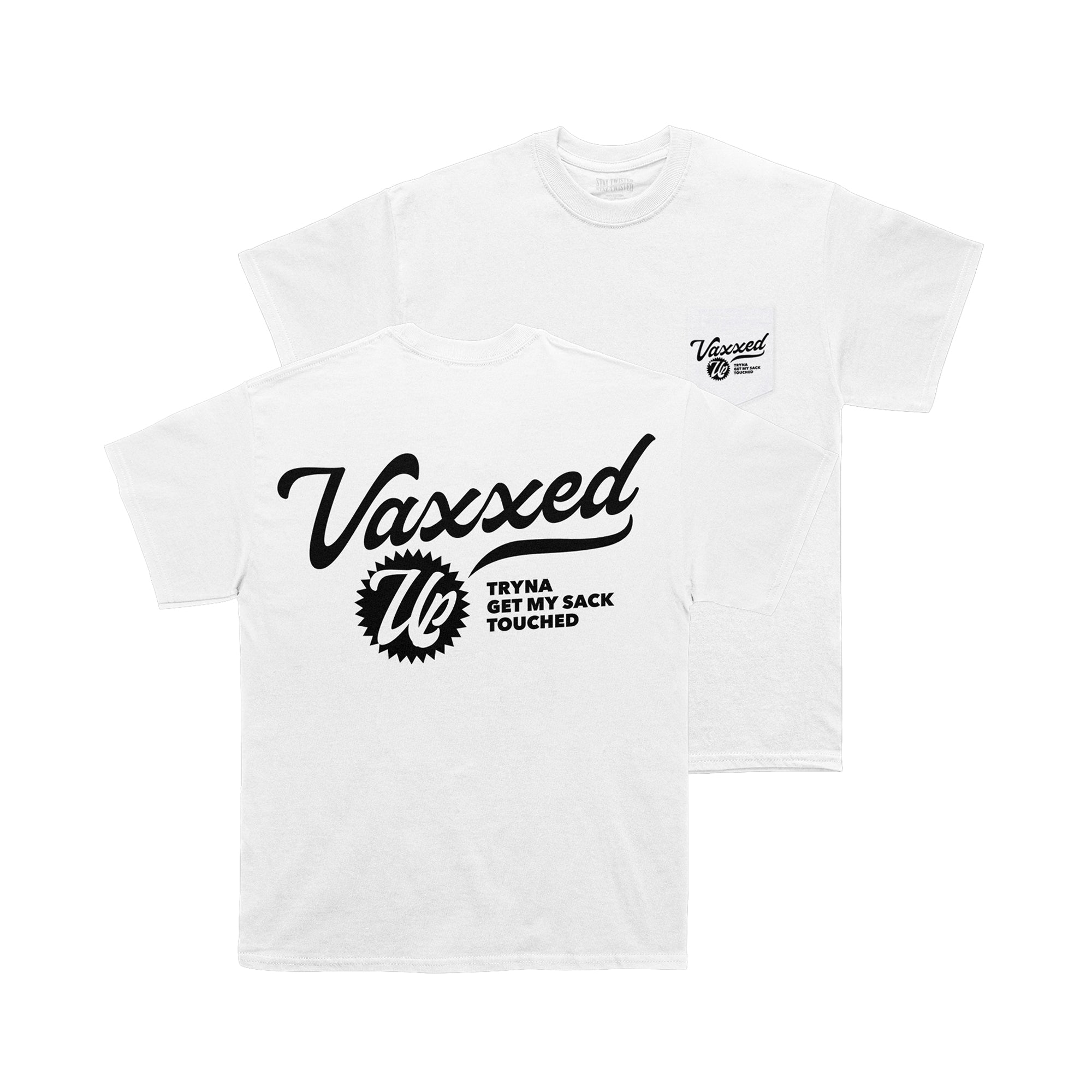 Vaxxed White Pocket Tee