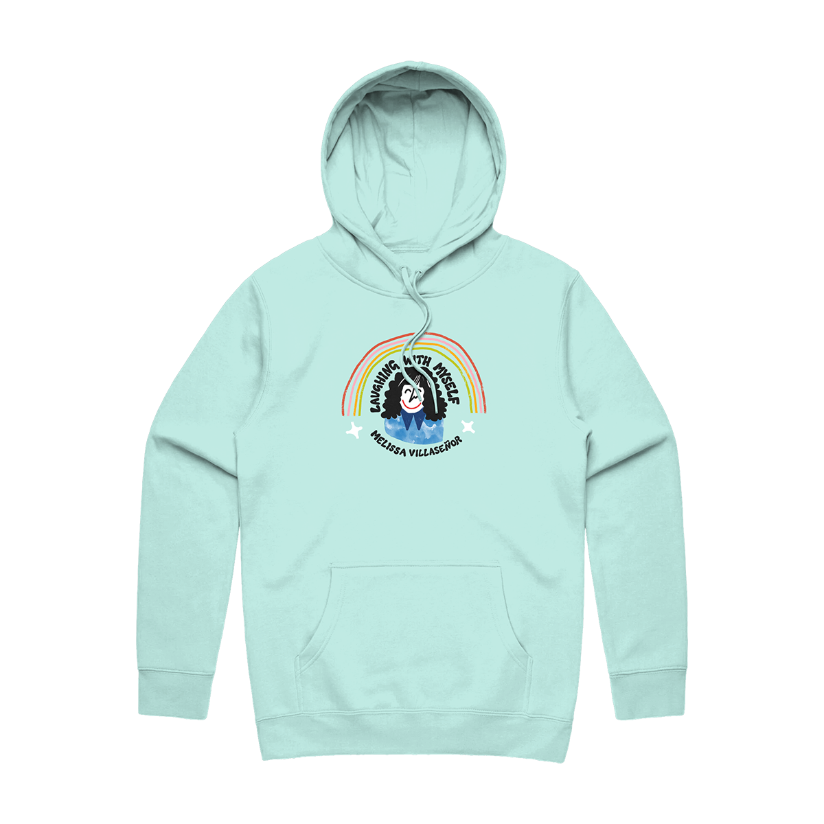 Laughing With Myself Podcast Mint Hoodie